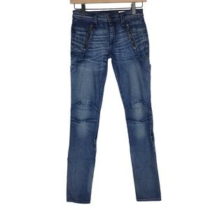 RAG & BONE Skinny Jeans Rally Cargo Ankle Moto Style Slim Stretch Denim Size 24